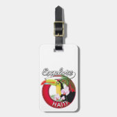 Étiquette À Bagage Explorez le logo Haïti. (Devant Vertical)