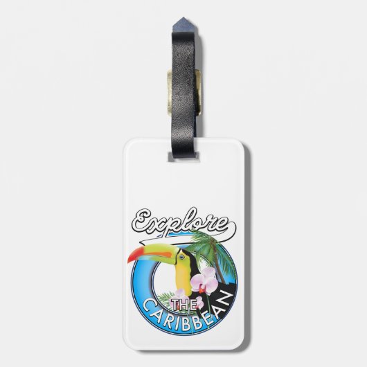Étiquette À Bagage Explorez le patch de voyage des Caraïbes. (Dos Vertical)