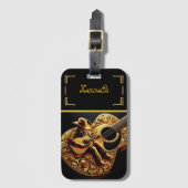 Étiquette À Bagage Exquise Cowboy Acoustique Thème de guitare (Devant Vertical)