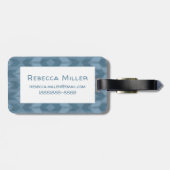 Étiquette À Bagage Extérieur Geo Step| Motif Flèche bleue (Dos horizontal)