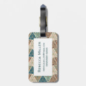 Étiquette À Bagage Extérieur Geo Step| Motif géométrique (Dos Vertical)