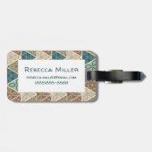 Étiquette À Bagage Extérieur Geo Step| Motif géométrique (Dos horizontal)