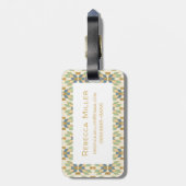 Étiquette À Bagage Extérieur Geo Step| Motif tribal (Dos Vertical)