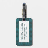 Étiquette À Bagage Extérieur Geo Step| Motif Turquoise foncé (Dos Vertical)