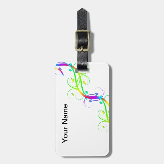 Étiquette À Bagage Extravagant Arc-en-ciel (Devant Vertical)