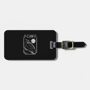 Étiquette À Bagage F-Caw-F Corbeau Minimal – Oiseau Gothique Rétro Dr