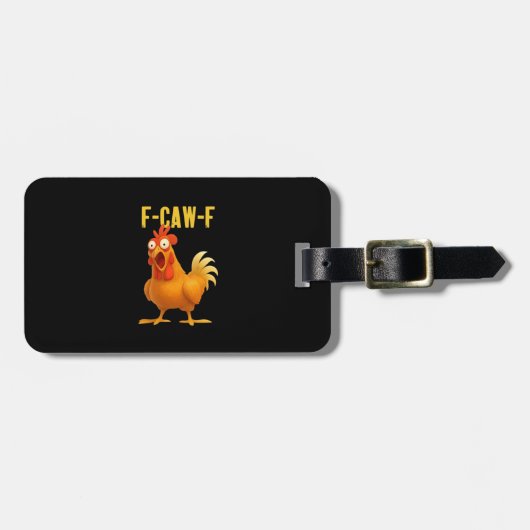 Étiquette À Bagage F Caw F Funny Chicken Meme Trendy Modern Style (Devant horizontal)