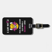 Étiquette À Bagage F#CK OFF...Cancer du sein (Devant horizontal)