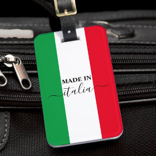 Étiquette À Bagage Fabriqué en Italie drapeau italien Rouge Blanc Ver