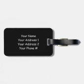 Étiquette À Bagage Face de chat bleu (Dos horizontal)