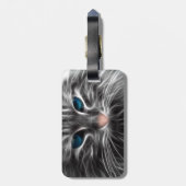 Étiquette À Bagage Face de chat bleu magnifique (Dos Vertical)