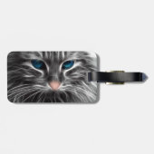 Étiquette À Bagage Face de chat bleu magnifique (Dos horizontal)
