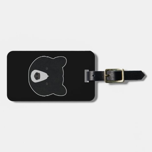 Étiquette À Bagage Face de l'ours noir (Devant horizontal)
