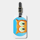 Étiquette À Bagage Face D'Une Petite Chouette (Devant Vertical)