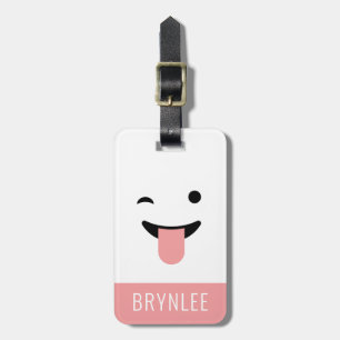 Étiquette À Bagage Face Kawaii mignonne