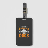 Étiquette À Bagage Facilement Distrait Par Les Chiens (Devant Vertical)