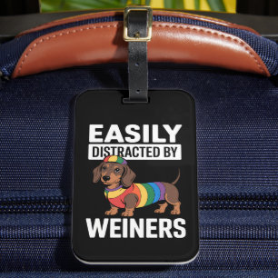 Étiquette À Bagage Facilement Distrait Par Weiners LGBTQ Rainbow Gay
