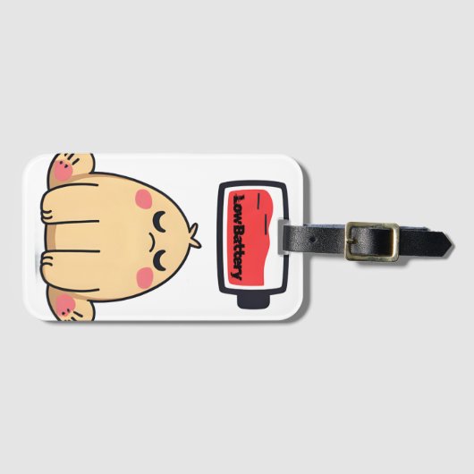 Étiquette À Bagage Faible humeur de batterie - Drôle Doodle comique (Devant Horizontal)