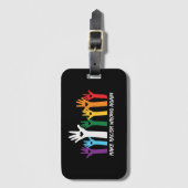 Étiquette À Bagage Faire du racisme de mauvaises mains de coeur (Devant Vertical)