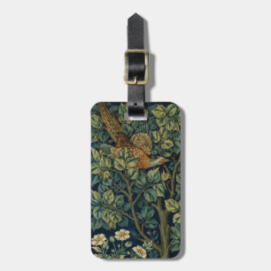Étiquette À Bagage Faisan d'arbre boisé William Morris