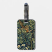 Étiquette À Bagage Faisan d'arbre boisé William Morris (Dos Vertical)