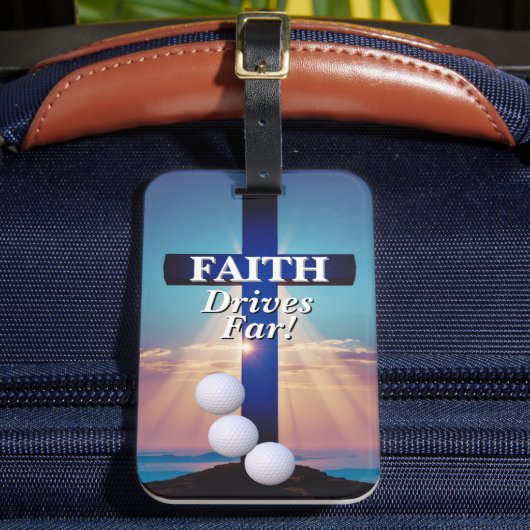 Étiquette À Bagage Faith Drives Far Golf (Insitu Rectoal 2)