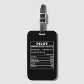 Étiquette À Bagage Faits nutritionnels du pilote – Conception de cade (Devant Vertical)