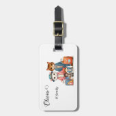 Étiquette À Bagage Famille de chats mignons (Devant Vertical)