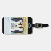 Étiquette À Bagage Famille de pingouin avec le pingouin de bébé (Devant horizontal)