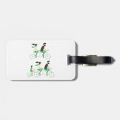 Étiquette À Bagage Family Tandem Bicycle Cycling (Dos horizontal)