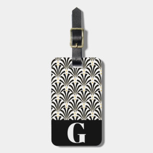 Étiquette À Bagage fans vintages d'art déco des années 1920 et lettre