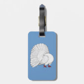 Étiquette À Bagage Fantail Pigeon White (Dos Vertical)