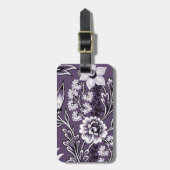 Étiquette À Bagage Fantastic Flowers (Plum) Fine Art (Devant Vertical)