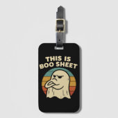 Étiquette À Bagage Fantôme drôle "This Is Boo Sheet" Halloween rétro (Devant Vertical)