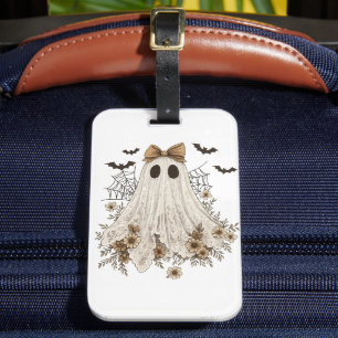 Étiquette À Bagage Fantôme en dentelle élégant avec nœud Fantôme fl