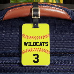Étiquette À Bagage Fastpitball Softball Nom de l'équipe et numéro du