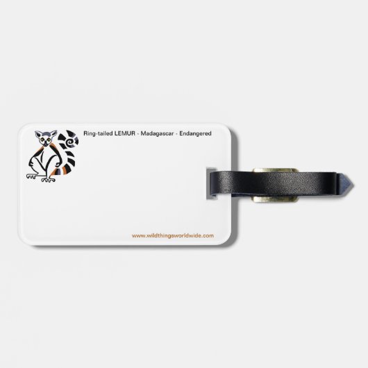 Étiquette À Bagage Faune - LEMUR à queue de cerne - Madagascar (Dos horizontal)