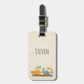 Étiquette À Bagage Faune sauvage de Cute Dinosaure (Devant Vertical)