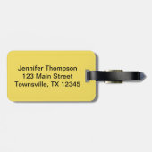 Étiquette À Bagage Faux Broderie Patch Joyeux Jaune Soleil Jaune (Dos horizontal)