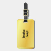 Étiquette À Bagage Faux Gold Elegant Modèle Classic Vieux Style Texte (Devant Vertical)