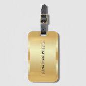 Étiquette À Bagage Faux Gold Glamor tendance Modèle moderne élégant (Devant Vertical)