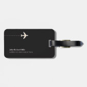 Étiquette À Bagage Faux Gold Heart Love Avion Tavel (Dos horizontal)