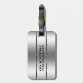 Étiquette À Bagage Faux métalliques Grandes Argent (Dos Vertical)