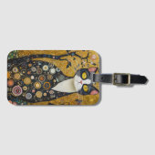 Étiquette À Bagage Feline céleste en or (Devant Horizontal)