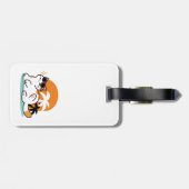 Étiquette À Bagage Feline fin au soleil - Chat Tropical relaxé (Dos horizontal)