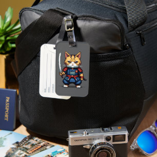 Étiquette À Bagage Feline Samurai Warrior
