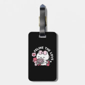 Étiquette À Bagage Feline the Love - Design de chat de la belle Valen (Dos Vertical)