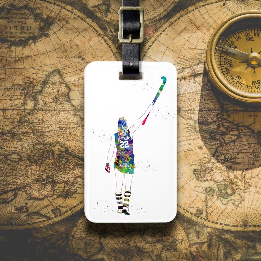 Étiquette À Bagage Female Field Hockey Player