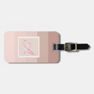 Étiquette À Bagage Féminin Ombré Rayé Monogramme-Personnalisé