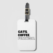 Étiquette À Bagage Féminisme du café des chats (Devant Vertical)